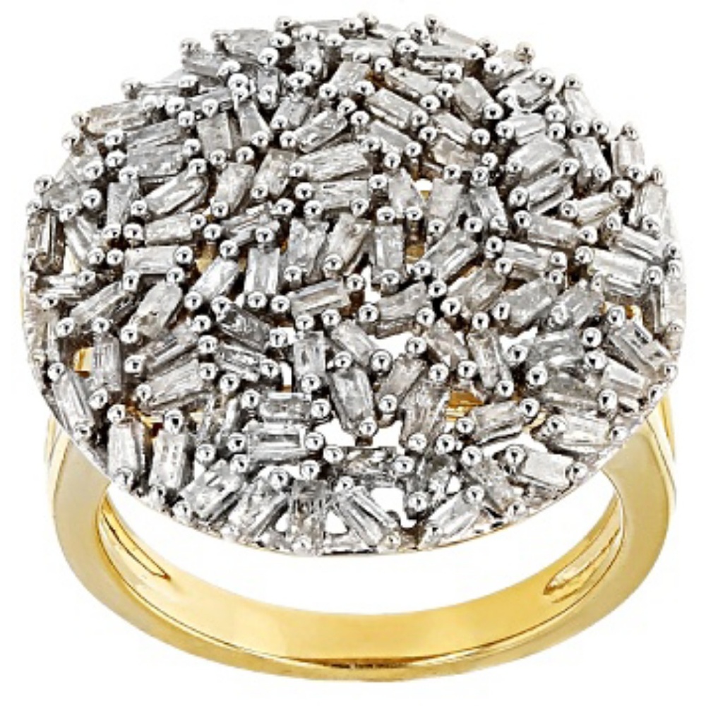 1.25ct diamond 10k gold plated silver ring